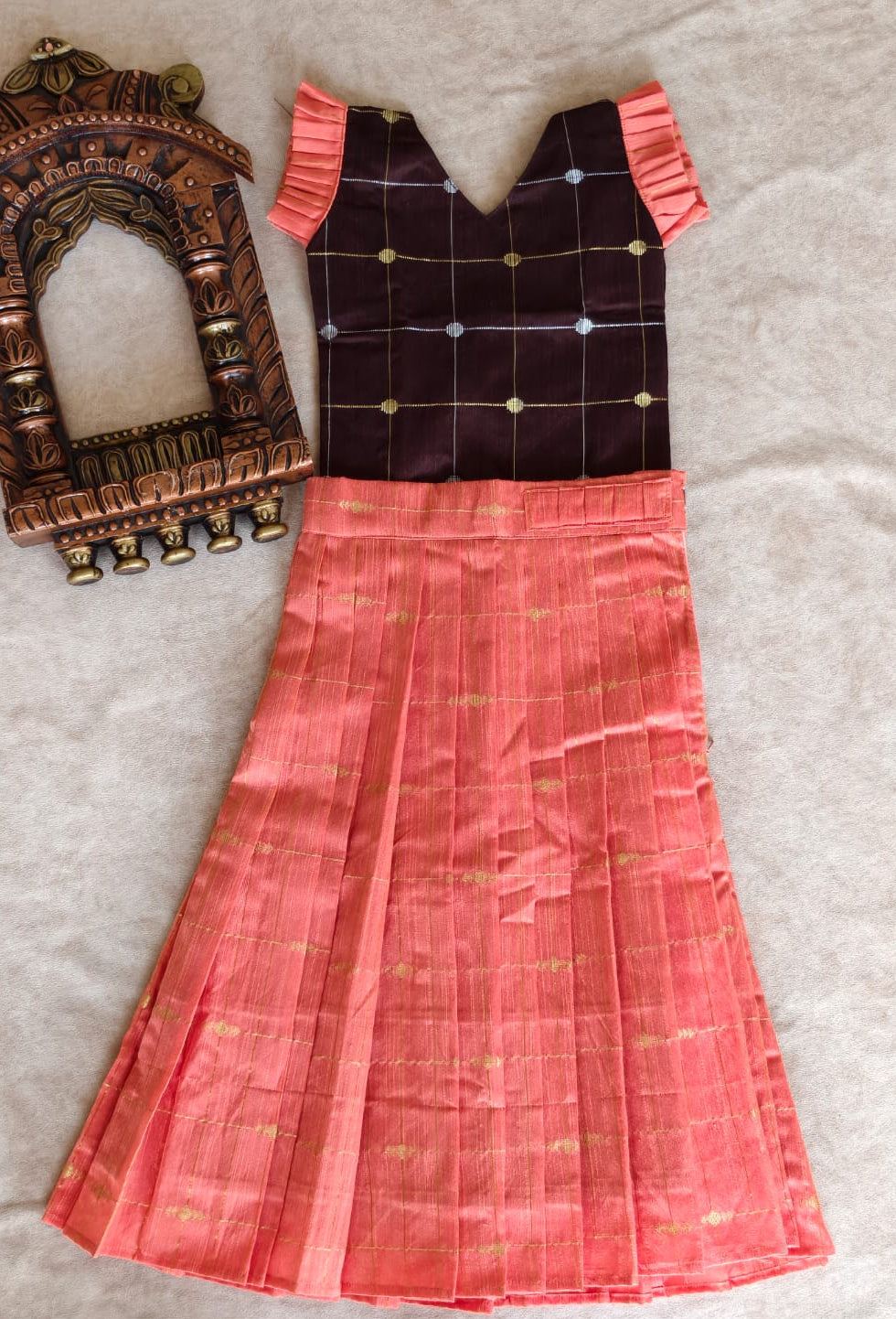 Ethnic wear (peach bow)