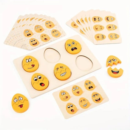Wooden Egg Expression Puzzle Board