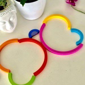 Rainbow Building Blocks with board