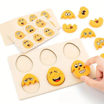 woooden egg expression puzzle board