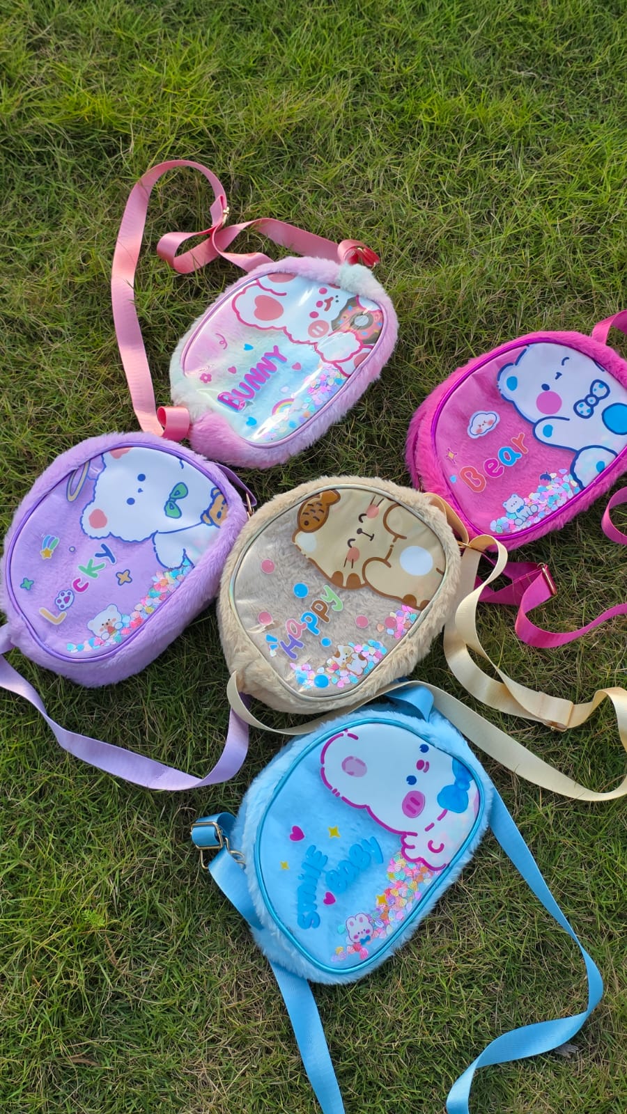 Soft plush sling bag