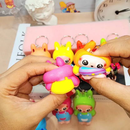 Squishy labubu keychain