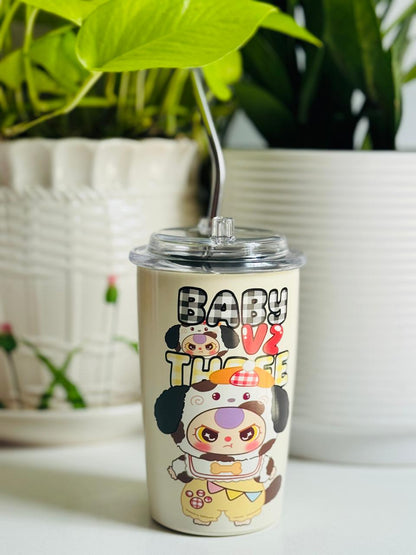 Stainless steel straw with tumbler