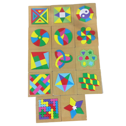 Wooden Color Pattern Puzzle Board