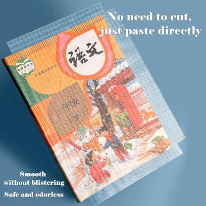 Transparent self-adhesive book cover