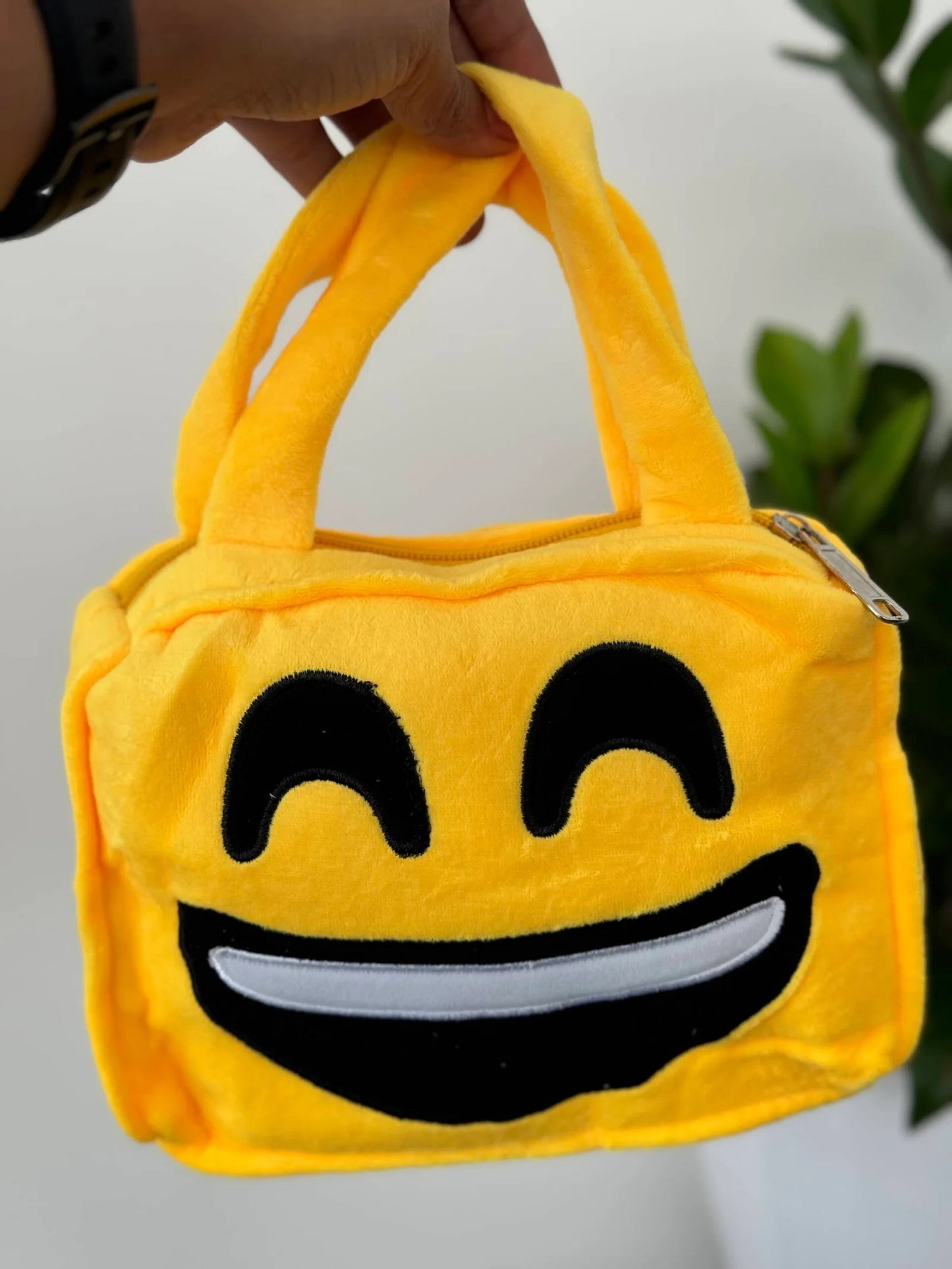 Yellow Emoji plush Bag