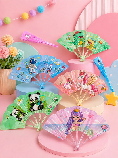 Cartoon Folding Hand Fan (pre order)