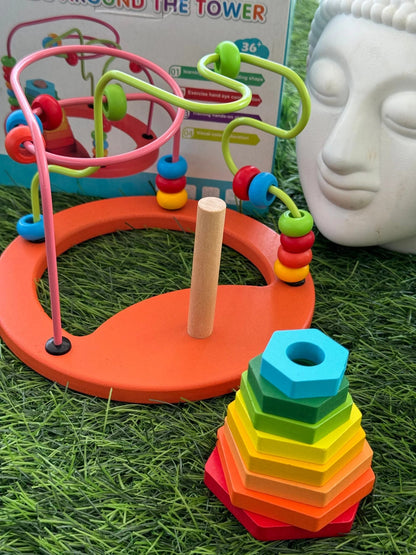 Beads around the tower