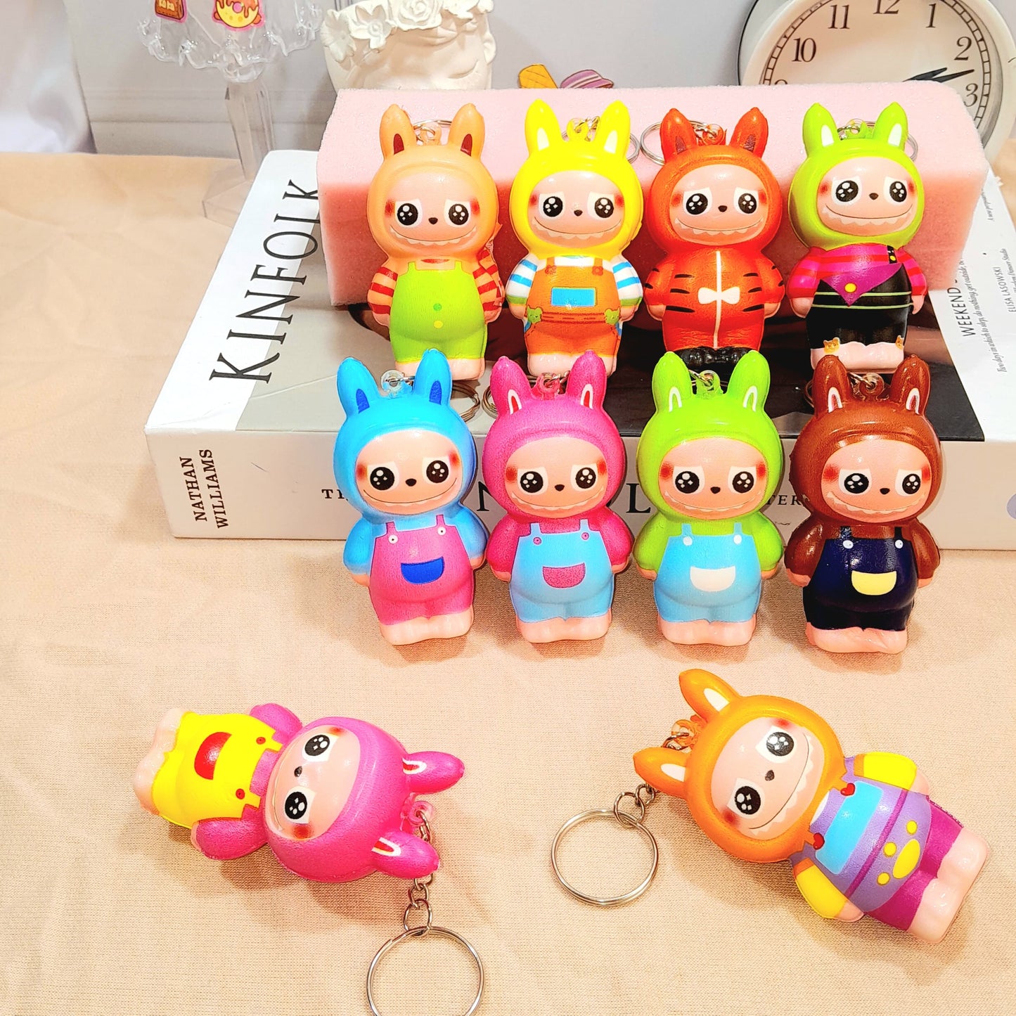 Squishy labubu keychain