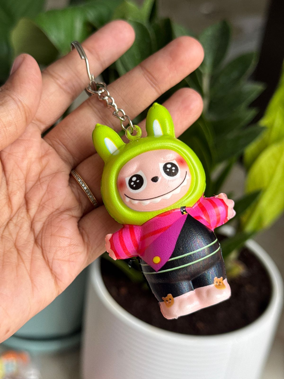 Squishy labubu keychain