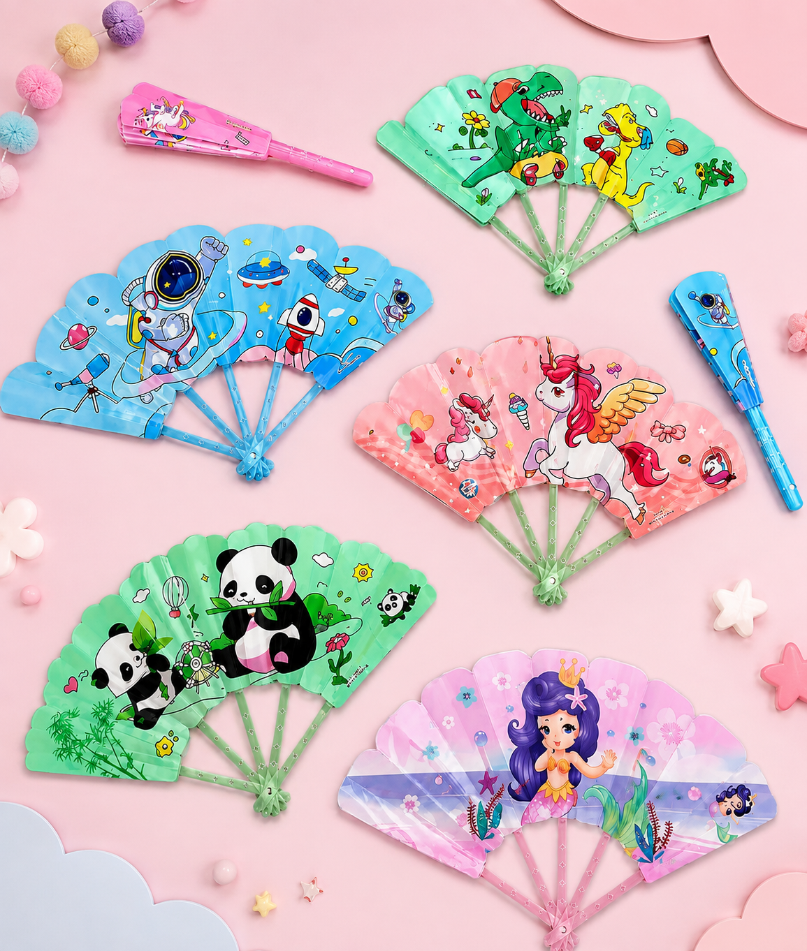 Cartoon Folding Hand Fan (pre order)