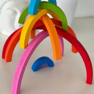 Rainbow Building Blocks with board
