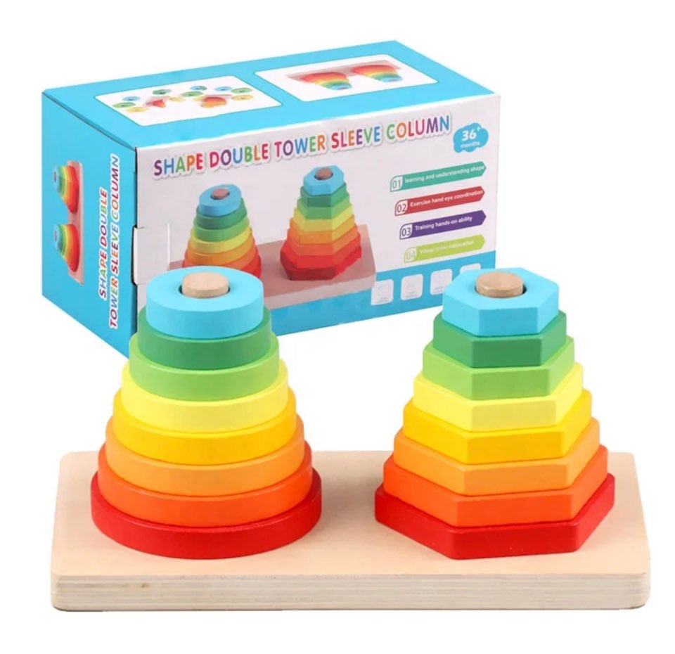 Twin tower shape sorter