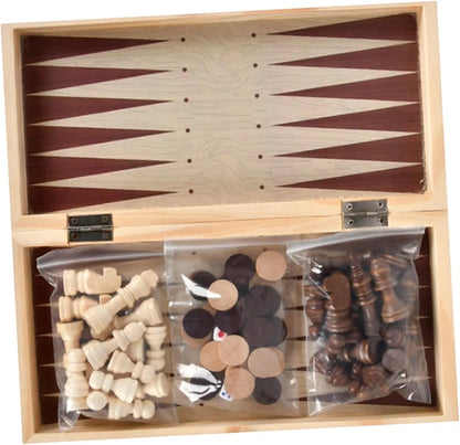 3-In-1 Wooden Chess Board