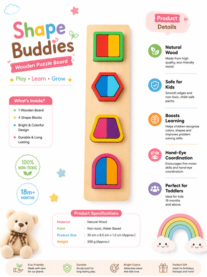 Wooden Shape Puzzle Board