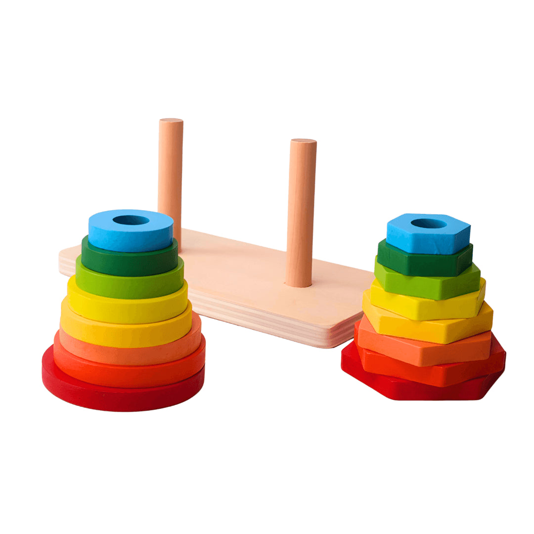 Twin tower shape sorter