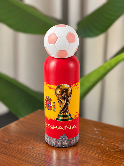 Football Print Steel Water Bottle