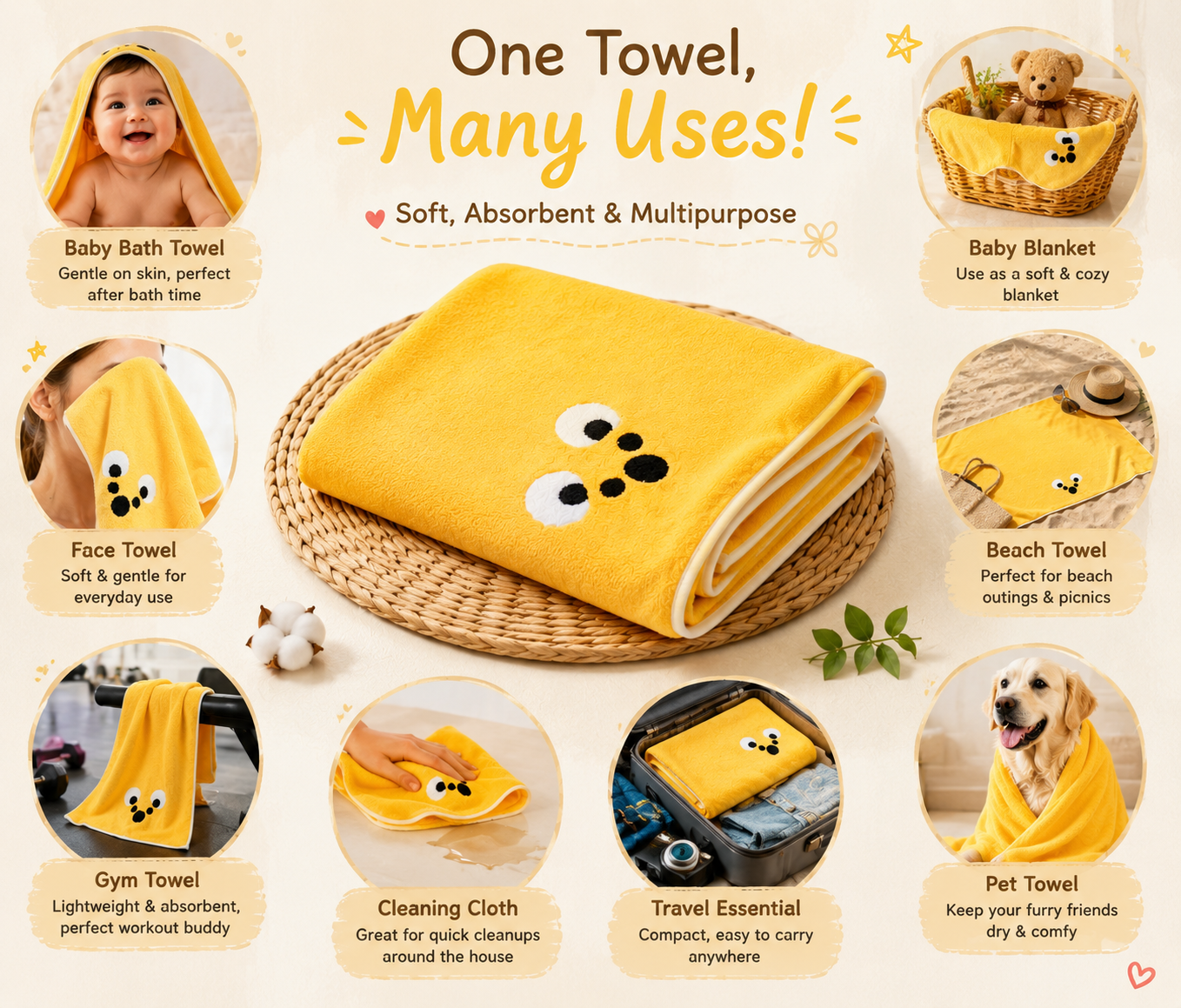Ultra Soft Kids Multipurpose Towel ✨