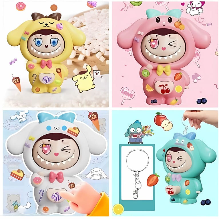 Labubu face changing keychain