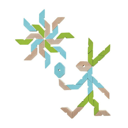 Three dimensional wooden blocks