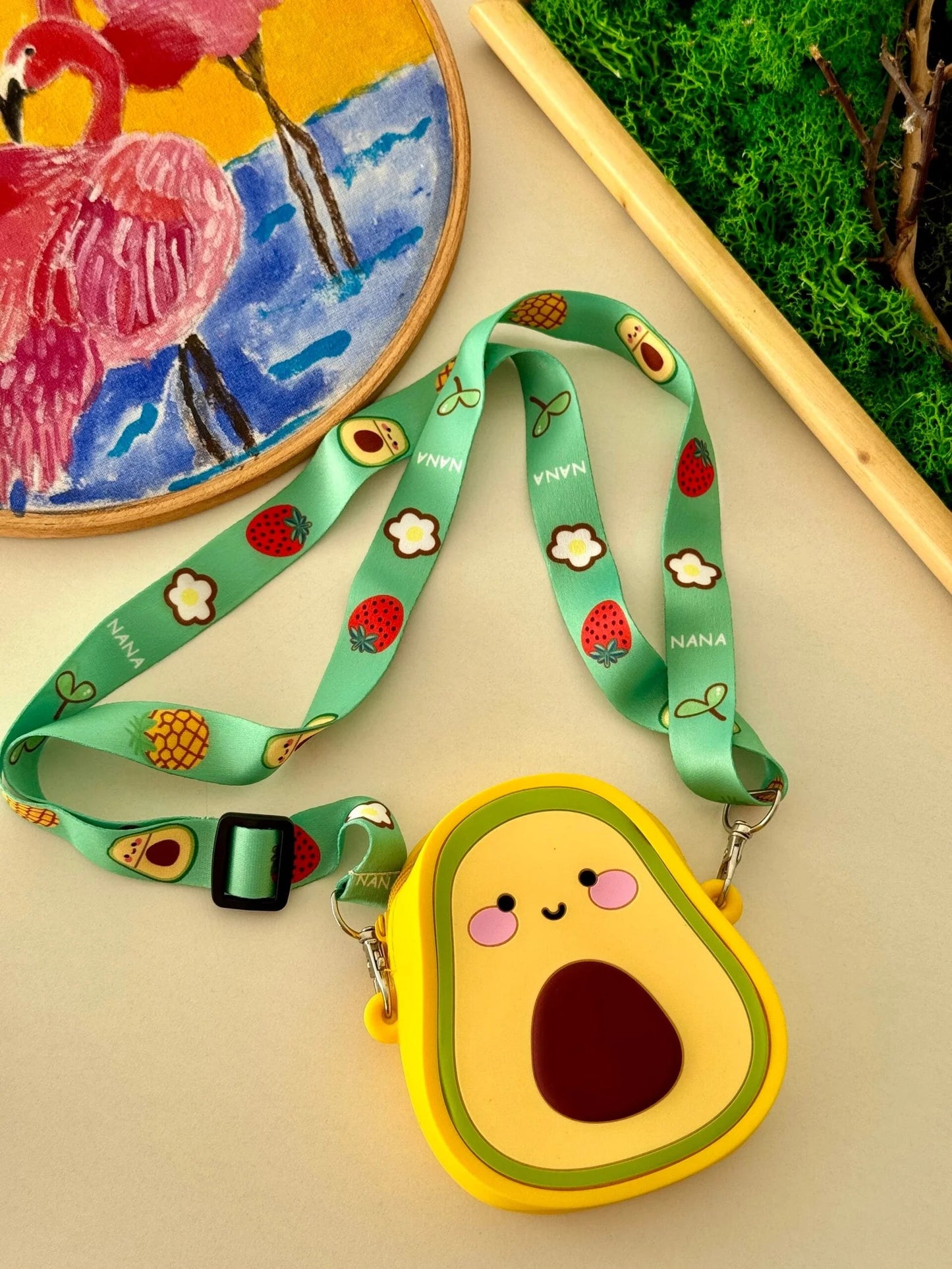 Avacado mini silicon sling bag