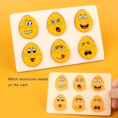 woooden egg expression puzzle board