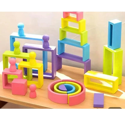 rainbow stacker and building blocks