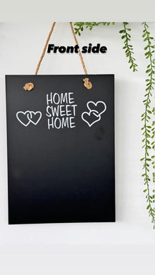 Hanging wooden chalkboard