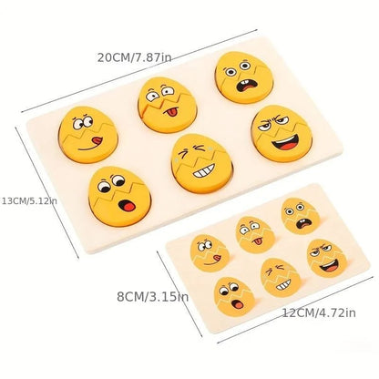Wooden Egg Expression Puzzle Board