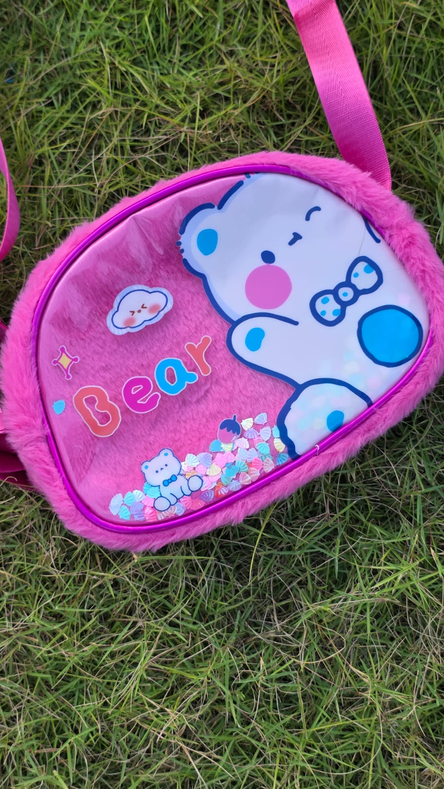 Soft plush sling bag