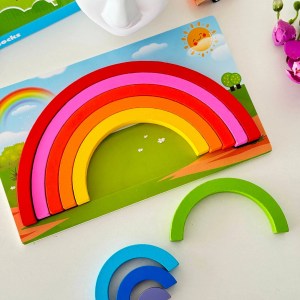 Rainbow Building Blocks with board