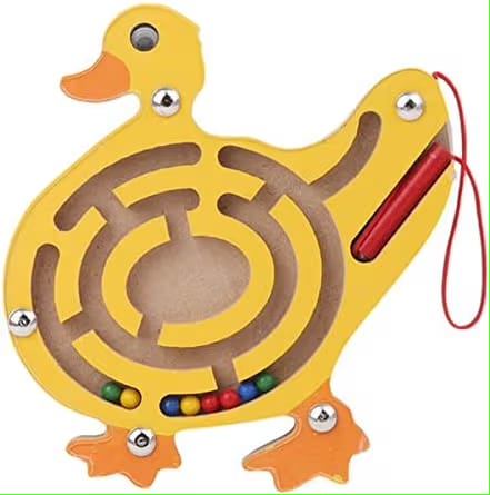 Wooden magnetic maze