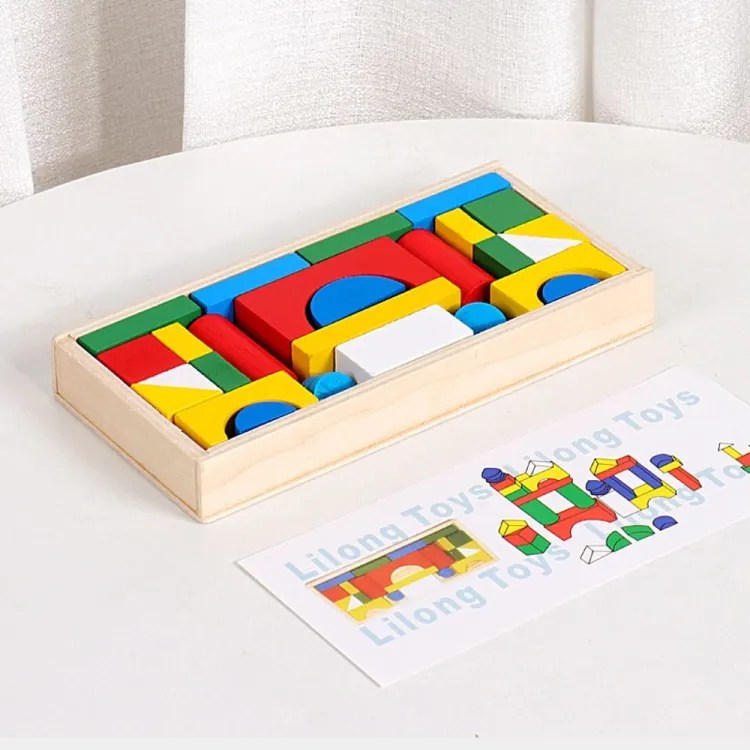 26 pcs MINI WOODEN BUILDING BLOCKS