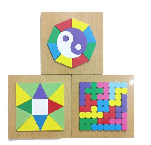 Wooden Color Pattern Puzzle Board