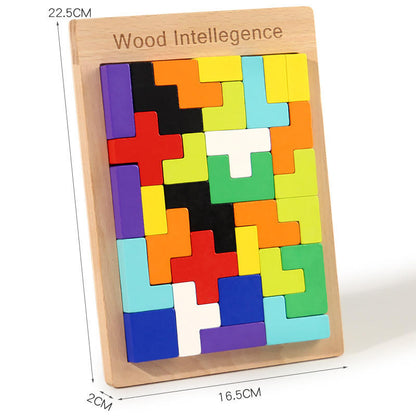 wooden tetris board