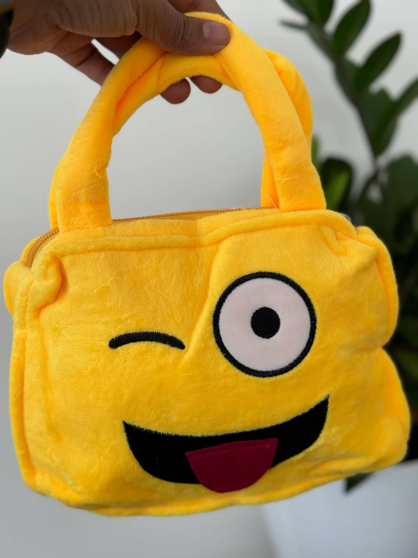 Yellow Emoji plush Bag