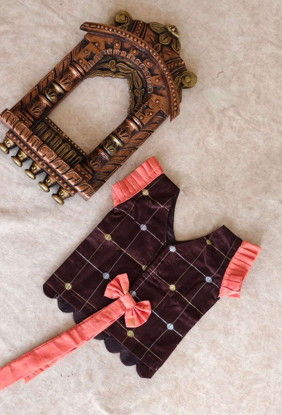 Ethnic wear (peach bow)