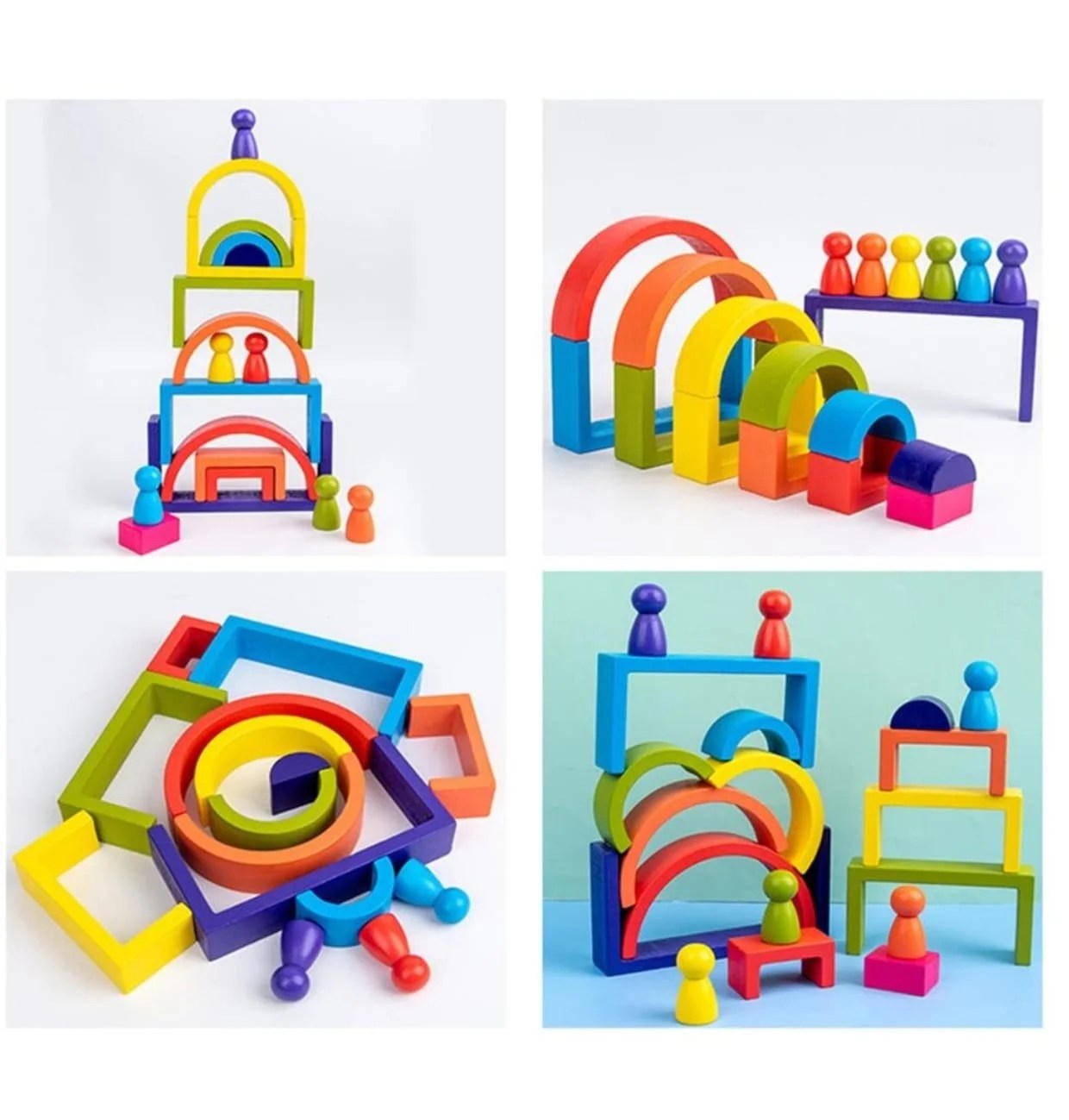 rainbow stacker and building blocks