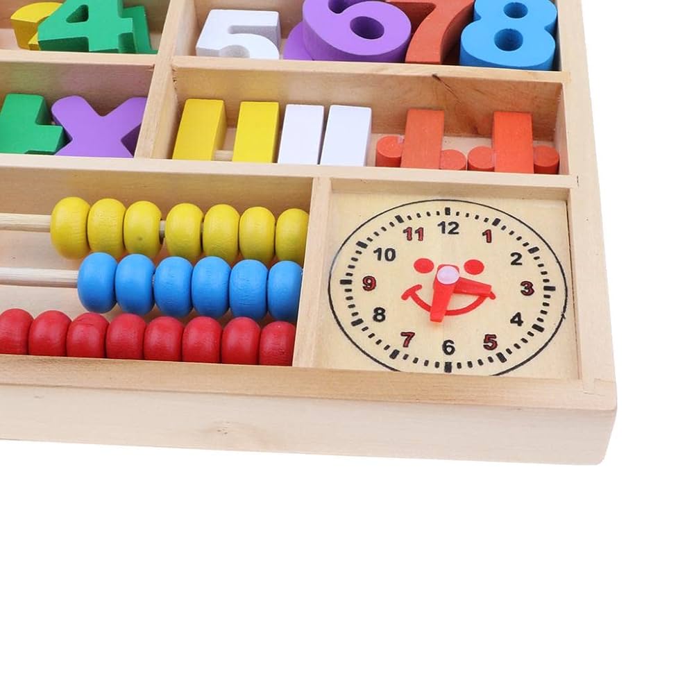 Multipurpose  Abacus  shapes  clock  learning box