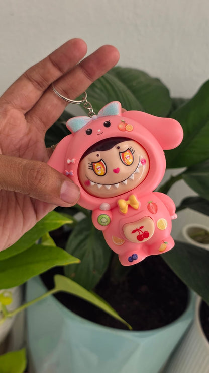 Labubu face changing keychain