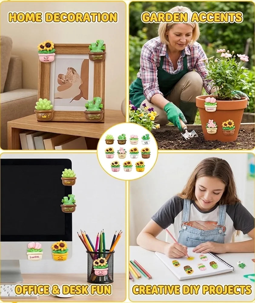 🌸 Mini Plant Fridge Magnets