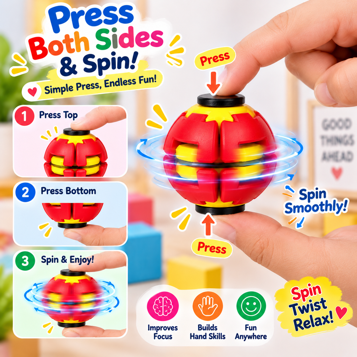Fidget spinning Ball