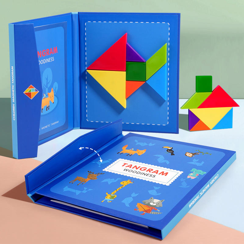 Magnetic tangram book