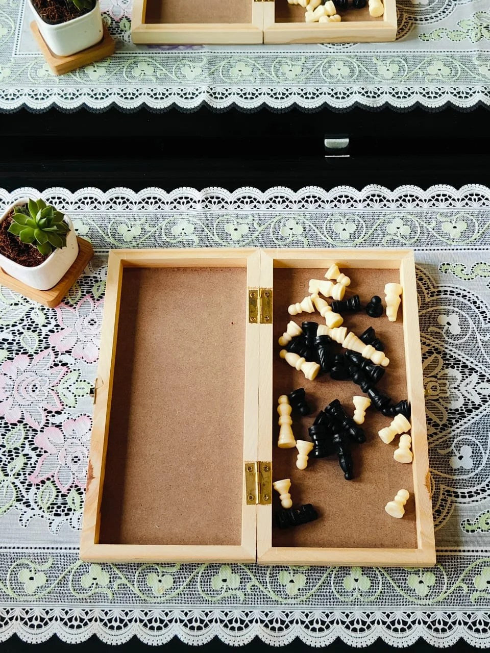 3-In-1 Wooden Chess Board