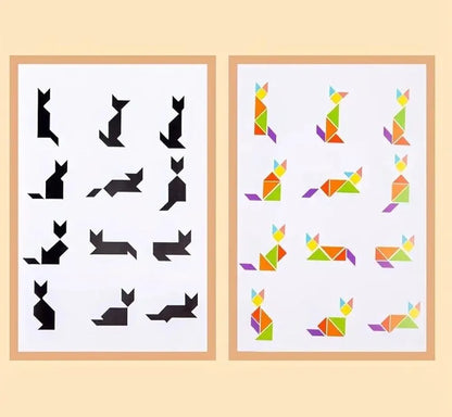 Mini magnetic  tangram book